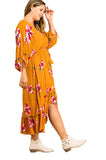 Floral High Low Midi Dress