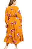 Floral High Low Midi Dress