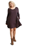 umgee USA Striped Casual Dress