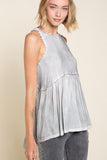Sweet & Simple Babydoll Top, Grey