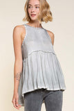 Sweet & Simple Babydoll Top, Grey