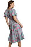 Floral Tiered Pocket Midi Dress