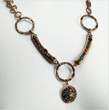 Michal Golan Deep Purple Multi Color Triple Circle Necklace