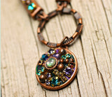 Michal Golan Deep Purple Multi Color Triple Circle Necklace
