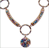 Michal Golan Deep Purple Multi Color Triple Circle Necklace