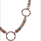 Michal Golan Deep Purple Multi Color Triple Circle Necklace
