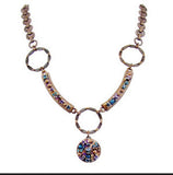 Michal Golan Deep Purple Multi Color Triple Circle Necklace