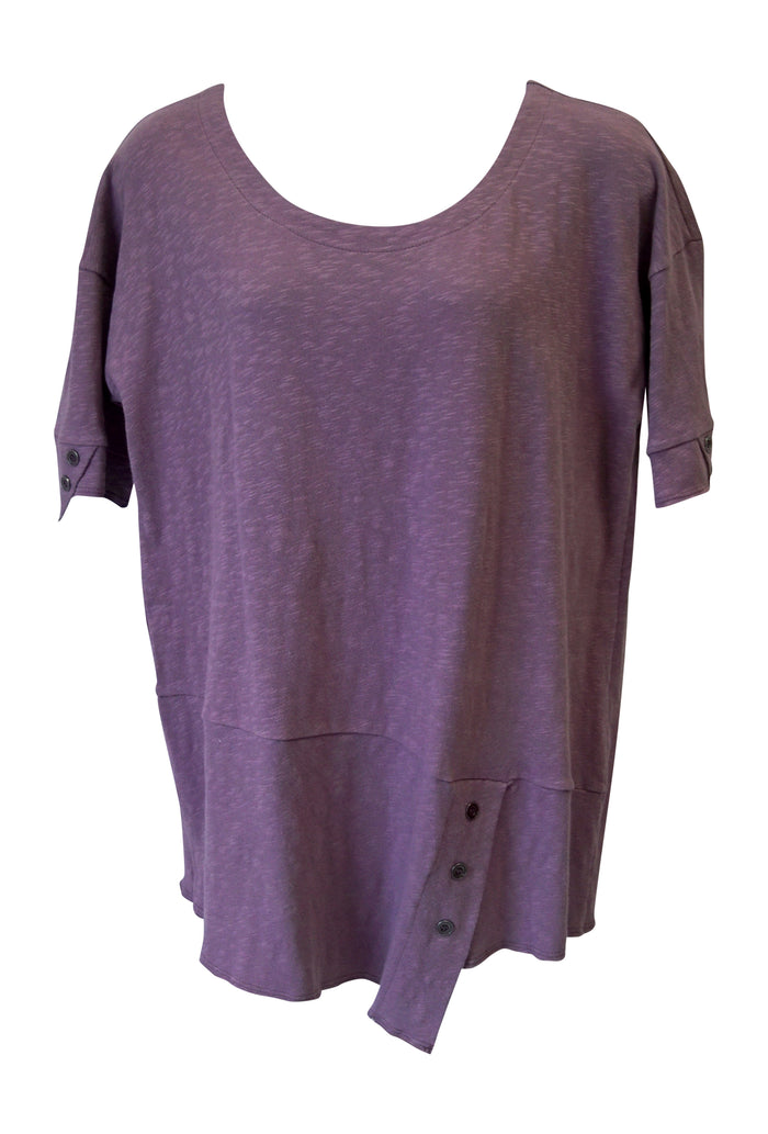Kasey Cotton Short Sleeve Top, Violet