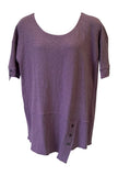 Kasey Cotton Short Sleeve Top, Violet
