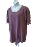 Kasey Cotton Short Sleeve Top, Violet