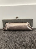 Carlo Fellini Silver & Leather Beaded Clutch