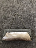 Carlo Fellini Silver & Leather Beaded Clutch