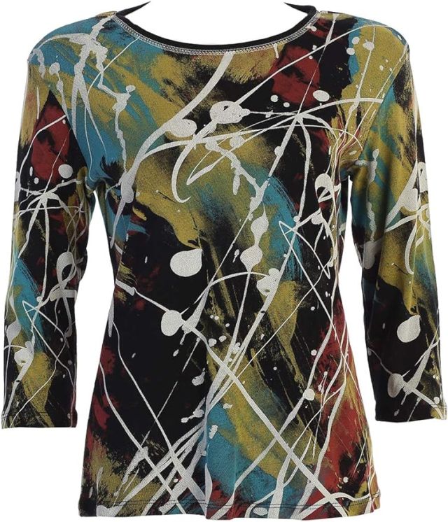 Abstract Printed Cotton Top