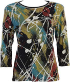 Jess & Jane Abstract Printed Cotton Top
