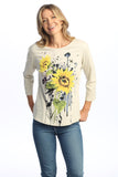 Cameo Printed Cotton Top, Oatmeal