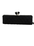 Sondra Roberts Black Fabric Quilted Clutch