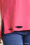 Distressed Top, Hot Pink