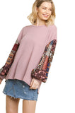 umgee paisley print sleeve top