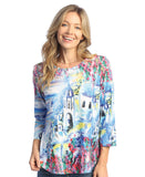 Greece Round Hem Top