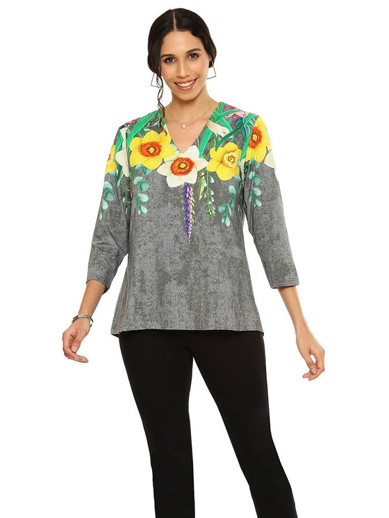 Parsley & Sage Daffodil V-Neck Top