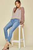 Two-Tone Floral Blouse