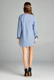 Pin Striped Tassel Yoke Tunic