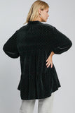 Beaded Velvet Collared Shirt, Black