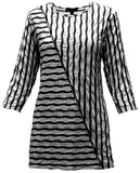 Wavy Stripe Top, Black