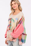 Peace Sign Long Sleeve Colorful Sweatshirt