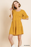 Ruffle Sleeve Tier Mini Dress, Goldenrod