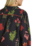Floral Textured Top, Black