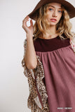 Butterfly Sleeve Top, Wine/Berry