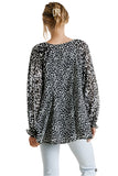 Dalmatian Balloon Ruffle Sleeve Top