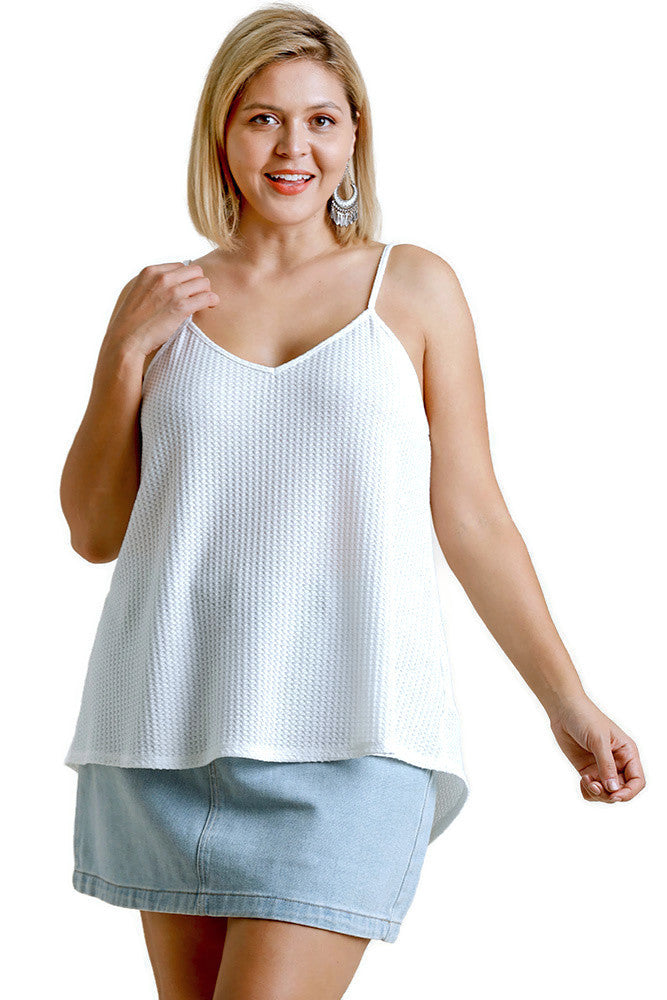 umgee waffle knit top
