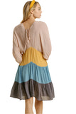 Balloon Sleeve Tiered Dress