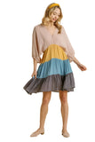 Balloon Sleeve Tiered Dress umgee