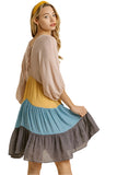 Balloon Sleeve Tiered Dress