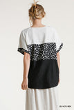 Dalmatian Color Block Top, Black