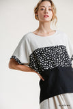 Dalmatian Color Block Top, Black