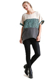 umgee Dalmatian Color Block Top