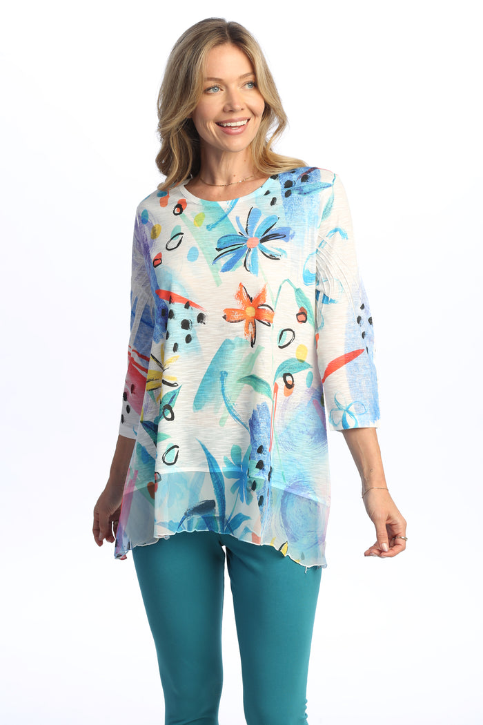 Flora Chiffon Hem Top