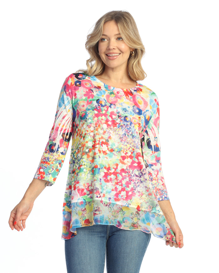 Jess & Jane Meadows Chiffon Hem Tunic Top 