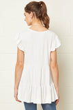 Tiered Ruffle Babydoll Top, Ivory