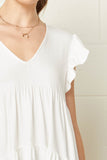 Tiered Ruffle Babydoll Top, Ivory