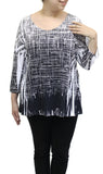 Black & White Inverted Lines Panel Top