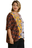 Mixed Floral Print Top, Honey