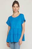 entro usa tiered short sleeve tunic top