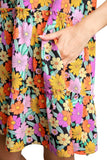 umgee usa Floral Double Layered Ruffle Sleeve Dress
