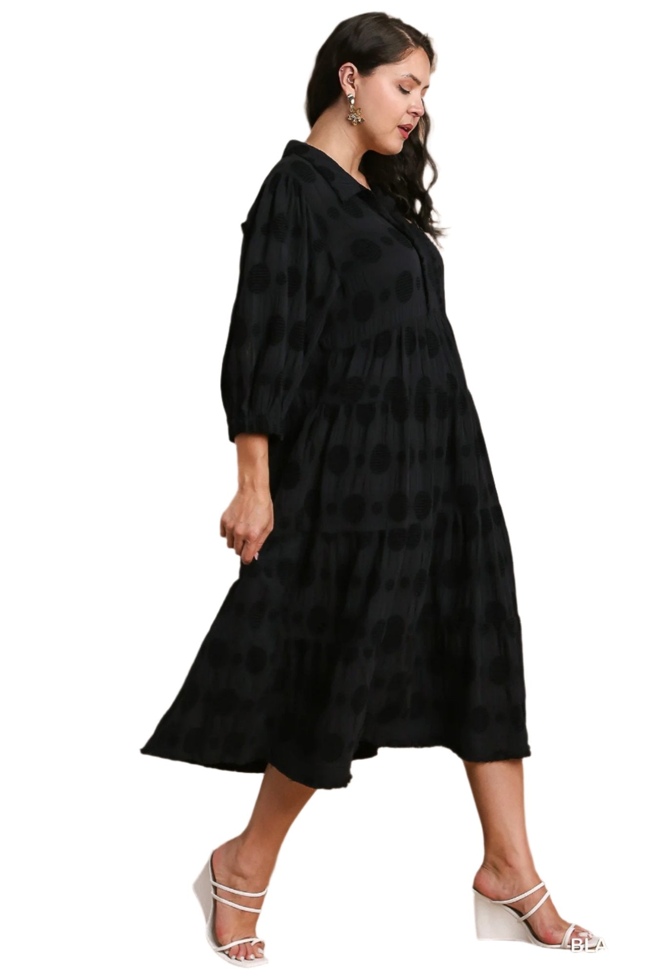 umgee usa Swiss Dot Jacquard Midi Dress Violet Skye Boutique umgee usa Swiss Dot Jacquard Midi Dress Violet Skye Boutique