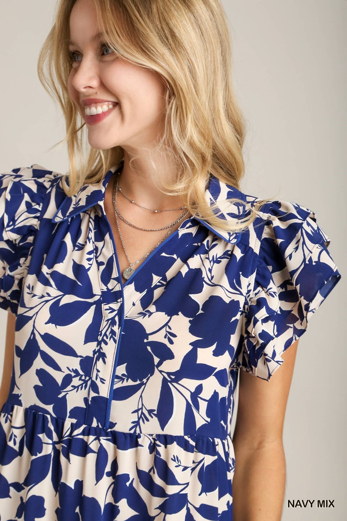 Womens Dresses Umgee Off The Shoulder Dress Umgee Two Tone Floral Print A-Line Midi Dress, Navy Violet Skye Womens Dresses Umgee Off The Shoulder Dress Umgee Two Tone Floral Print A-Line Midi Dress, Navy Violet Skye